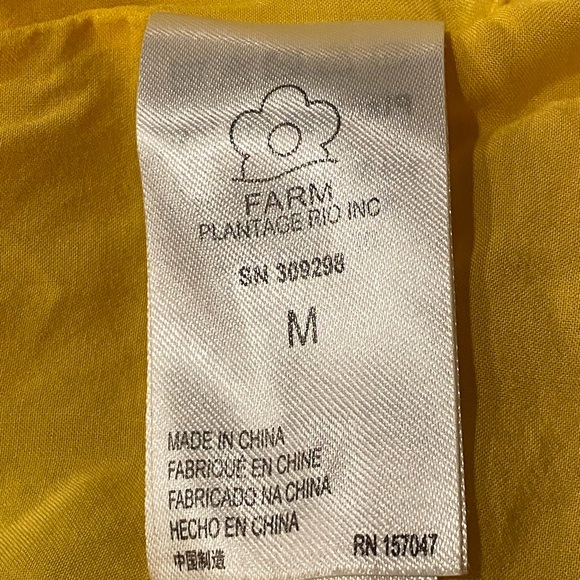 FARM Rio Romantic Garden Yellow Pink Plunge Midi Dress Size M - Picture 12 of 13